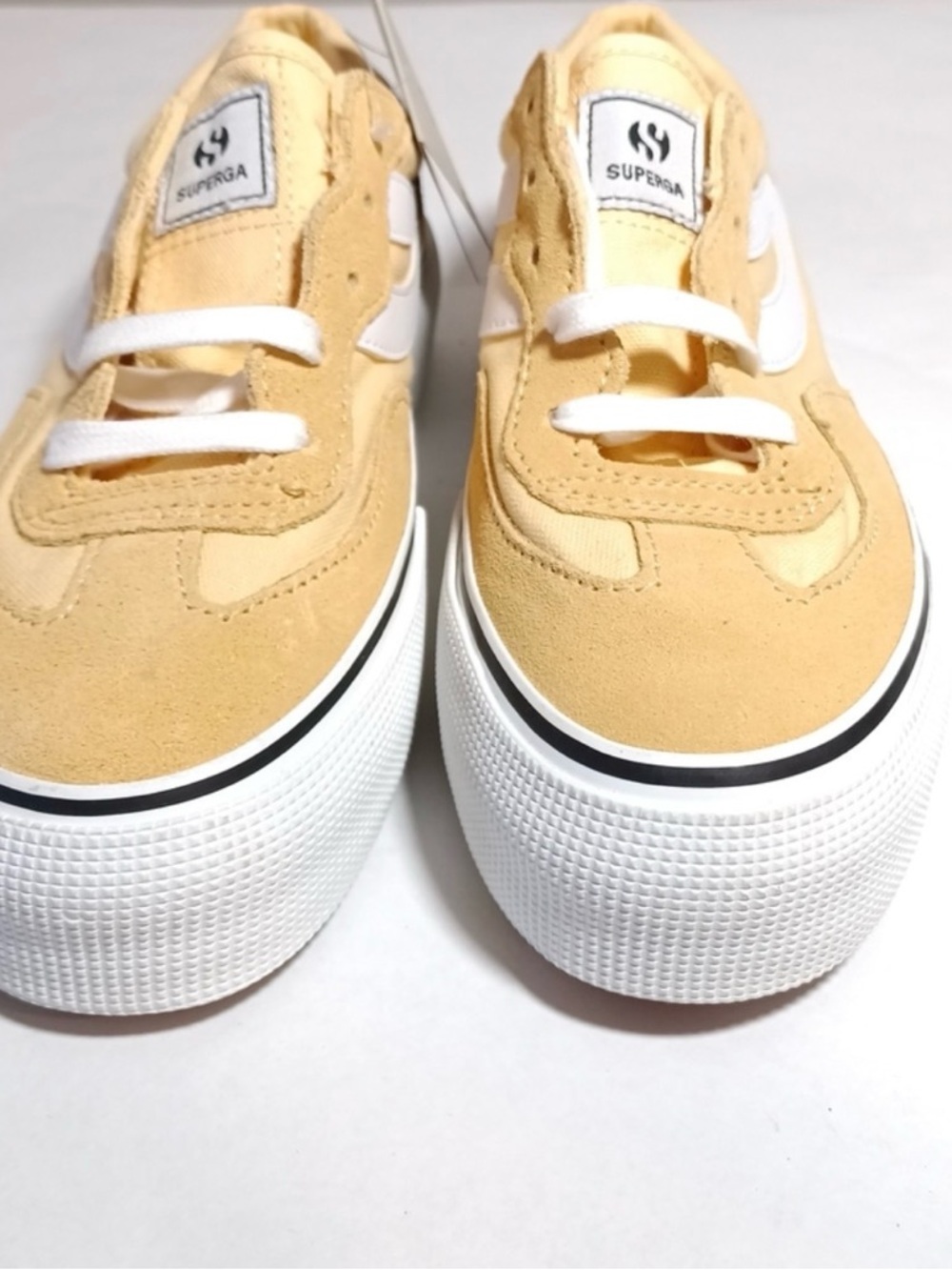 Superga Creamy Yellow Platform Sneakers with White Soles